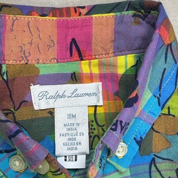 Polo by Ralph Lauren Multicolor Tropical Plaid Button-Down Shirt - Picture 2 of 5